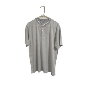 Prince Men’s Slub Tapered Collar Polo, Light Heather Gray, Size XL